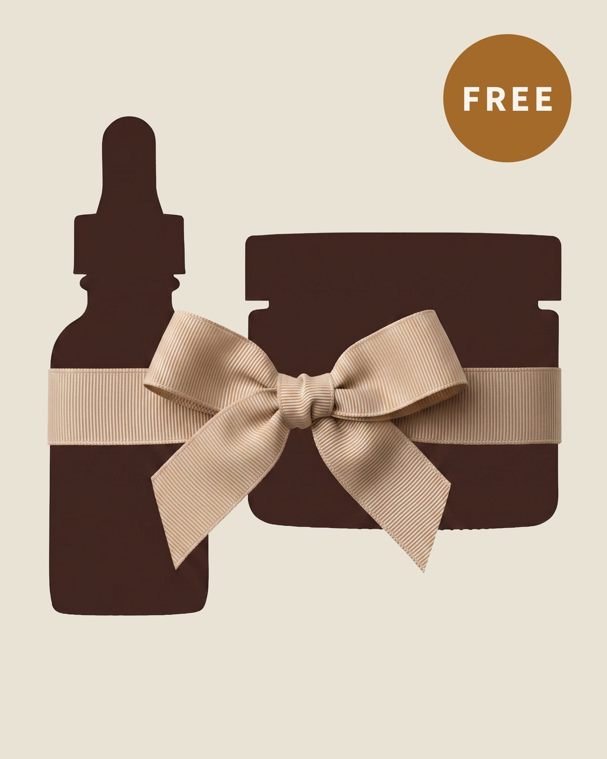 Two wrapped mystery gifts tied with a ribbon, marked free