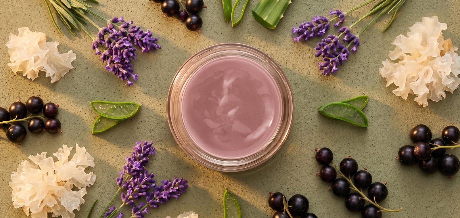 Snow Mushroom Hydrating Mask open jar with botanicals