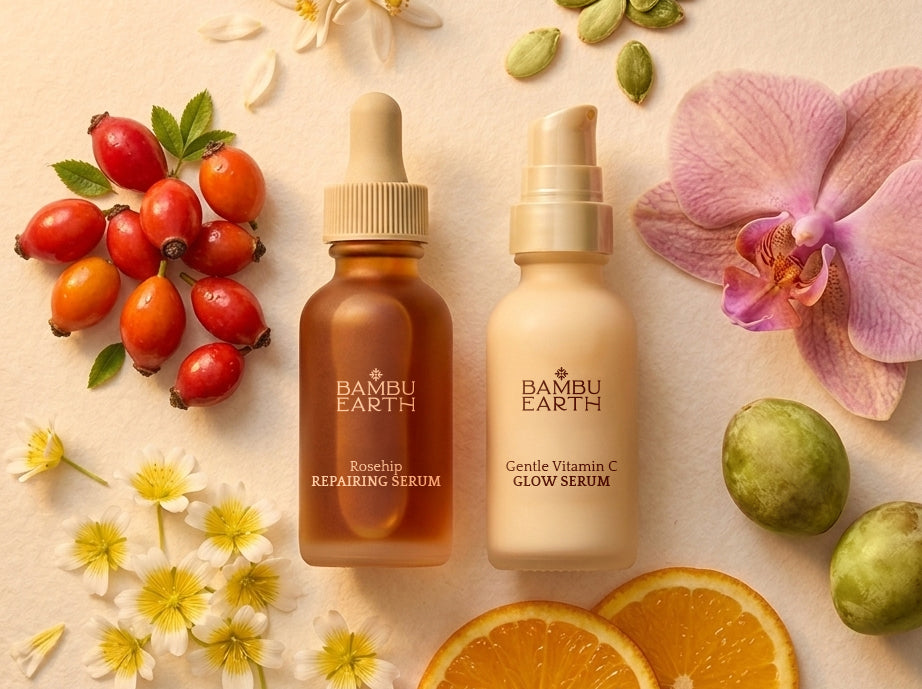 Rosehip Repairing Serum and Gentle Vitamin C Glow Serum
