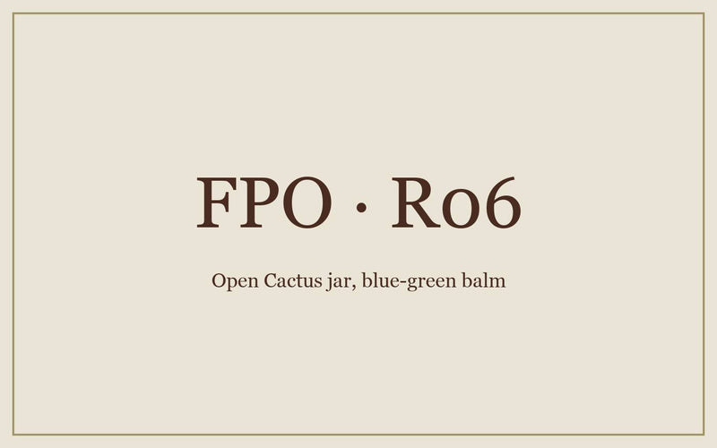 FPO: the open Cactus Moisturizer jar showing the blue-green balm.