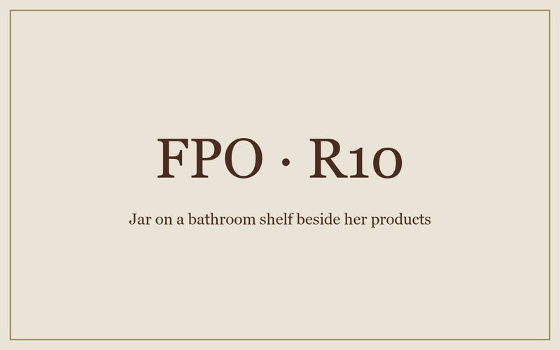 FPO: the Cactus jar on a bathroom shelf beside the products she already owns.