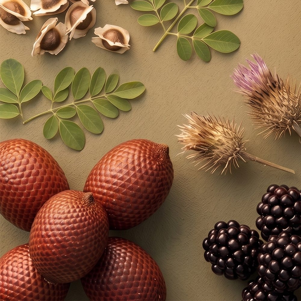 Botanical ingredients — moringa, salak fruit, thistle and blackberry