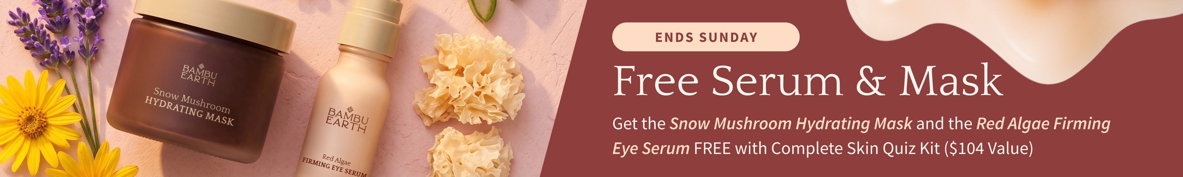 Ends Sunday: Free Snow Mushroom Hydrating Mask + Red Algae Firming Eye Serum with your Complete Skin Quiz Kit ($104 value)