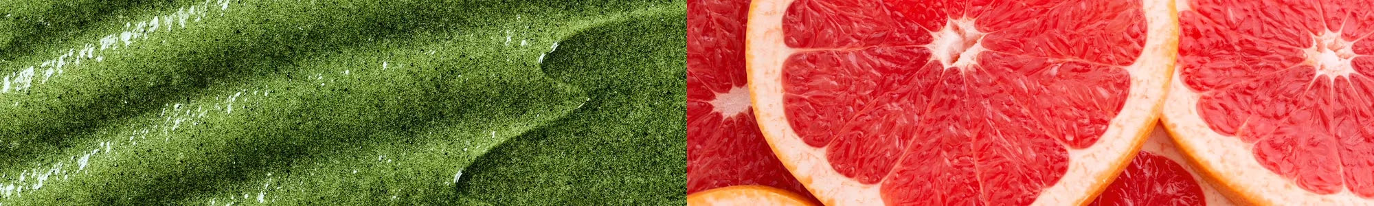 Whole natural ingredients: spirulina and grapefruit